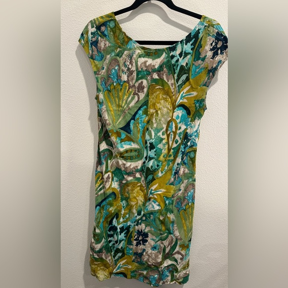 Jams World Blue Floral Green Dress medium - Picture 2 of 6